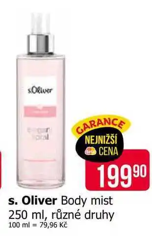 Teta s. Oliver Body mist 250 ml, různé druhy nabídka