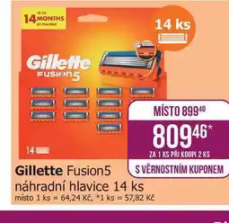 Teta Gillette Fusion5 náhradní hlavice 14 ks místo nabídka