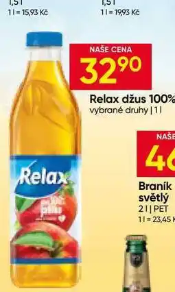 Hruška Relax džus 100% vybrané druhy 1L PET nabídka