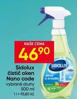 Hruška Sidolux čistič oken Nano code vybrané druhy nabídka
