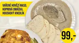 Jip Vařené hovězí maso, koprová omáčka, houskový knedlík nabídka