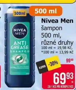 Teta Nivea Men šampon 500 ml, různé druhy nabídka