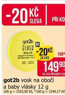 Teta got2b vosk na obočí a baby vlásky nabídka