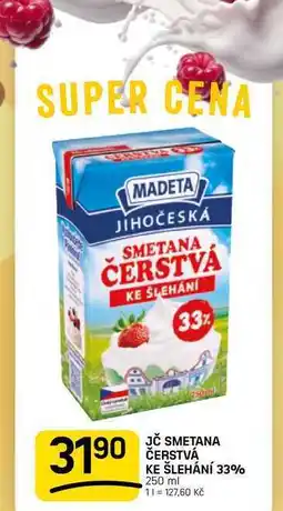 Flop JČ SMETANA ČERSTVÁ KE ŠLEHÁNÍ 33% nabídka