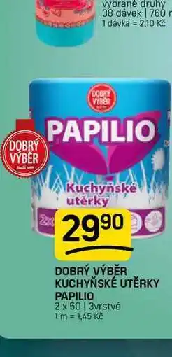 Flop DOBRÝ VÝBĚR KUCHYŇSKÉ UTĚRKY PAPILIO 2 x 50 | 3vrstvé nabídka