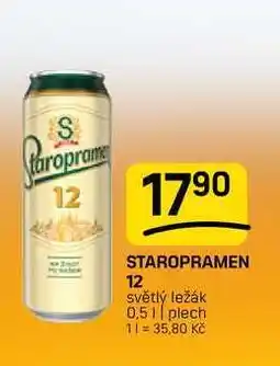 Flop STAROPRAMEN 12 světlý ležák 0,51 plech nabídka