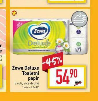 Billa Zewa deluxe toaletní papír nabídka