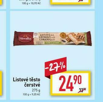 Billa Listové těsto čerstvé nabídka