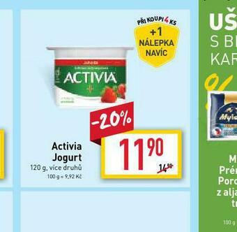 Billa Activia jogurt nabídka