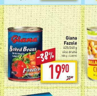 Billa Giana fazole nabídka