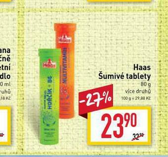 Billa Haas šumivé tablety nabídka