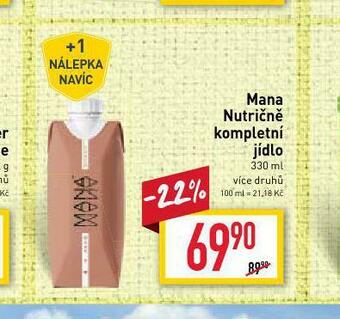 Billa Mana nutričně kompletní jídlo nabídka