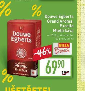 Billa Douwe egberts grand aroma mletá káva nabídka