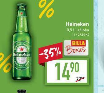 Billa Pivo heineken nabídka