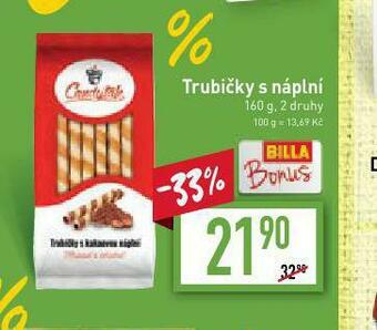 Billa Trubičky s náplní nabídka