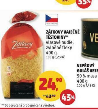 Penny Market Zátkovy vaječné těstoviny nabídka