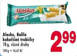 Qanto Alaska, Balila kukuřičné trubičky nabídka