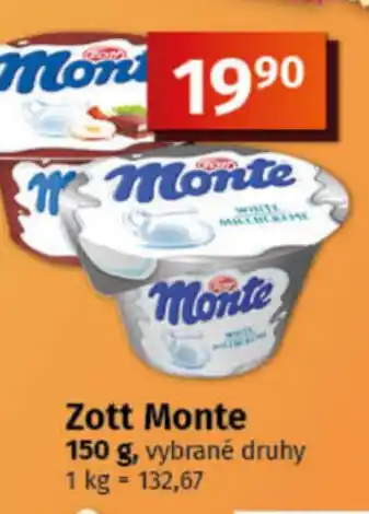 COOP TIP Zott Monte nabídka