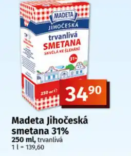 COOP TIP Madeta Jihočeská smetana 31% nabídka