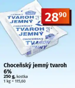 COOP TIP Choceňský jemný tvaroh 6% nabídka