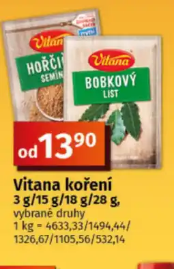 COOP TIP Vitana koření nabídka