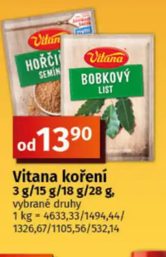 COOP TIP Vitana koření nabídka