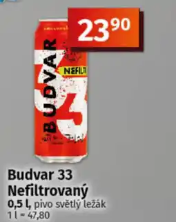 COOP TIP Budvar 33 Nefiltrovaný nabídka