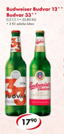 CBA Budweiser Budvar 12* Budvar 33* nabídka