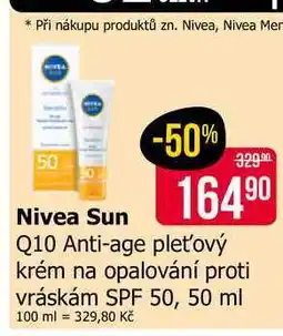 Teta Nivea Sun Q10 Anti-age pleťový krém na opalování proti vráskám SPF 50 nabídka