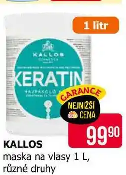 Teta KALLOS maska na vlasy 1 L, různé druhy nabídka
