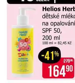 Teta Helios Herb dětské mléko na opalování SPF 50 nabídka