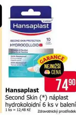 Teta Hansaplast Second Skin náplast hydrokoloidní 6 ks nabídka