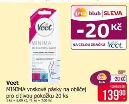 Teta Veet voskové pásky na obličej pro citlivou pokožku 20 ks nabídka