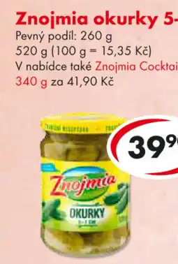 CBA Znojmia okurky 5-7 cm nabídka