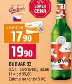 Terno BUDVAR 33 0,5l pivo světlý ležák nabídka