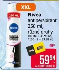 Teta Nivea antiperspirant 250 ml nabídka