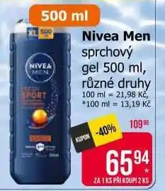Teta Nivea Men sprchový gel 500 ml nabídka