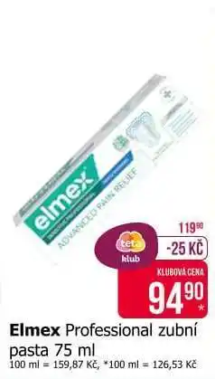 Teta Elmex Professional zubní pasta 75 ml nabídka