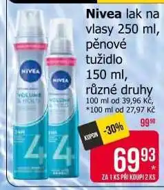Teta Nivea lak na vlasy 250 ml, pěnové tužidlo 150 ml nabídka