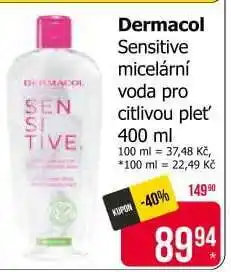 Teta Dermacol Sensitive micelární voda pro citlivou pleť 400 ml nabídka