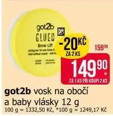Teta got2b vosk na obočí a baby vlásky 12 g nabídka