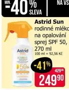 Teta Astrid Sun rodinné mléko na opalování sprej SPF 50, 270 ml nabídka