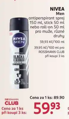 Rossmann Nivea Men nabídka