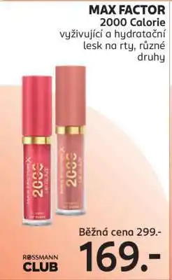 Rossmann Max Factor 2000 Calorie nabídka