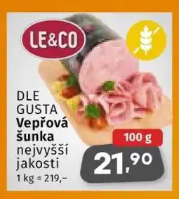 Coop LE&CO DLE GUSTA Vepřová šunka nejvyšší jakosti nabídka