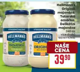 Billa Hellmann’s Originál majonéza, Tatarská omáčka, Delikátní majonéza nabídka