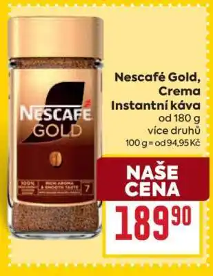 Billa Nescafé Gold, Créma instantní káva nabídka