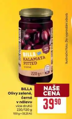 Billa BILLA Olivy zelené, černé v nálevu nabídka