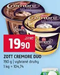 Terno ZOTT CREMORE DUO 190 g vybrané druhy nabídka