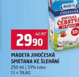Terno MADETA JIHOČESKÁ SMETANA KE ŠLEHÁNÍ 250 ml 33% tuku nabídka
